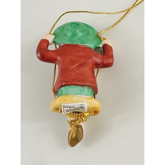 Midwest Ornament Young Girl Sitting On Swing Bisque Swinger 3" Porcelain 80's - Picture 4 of 10